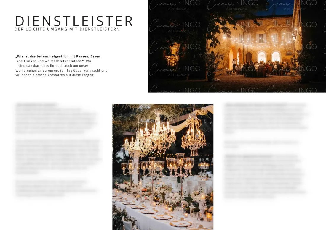 Candi Guide Doppelseite: Dienstleister